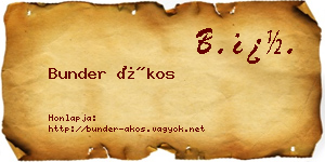 Bunder Ákos névjegykártya
